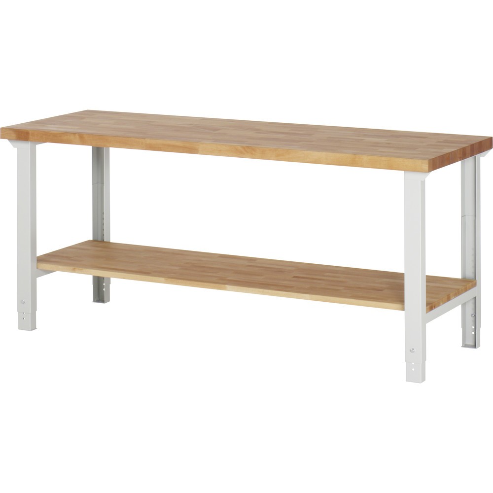 Obrázek produktu: Pracovní stůl RAU řada 7000, V×Š×H 790-1140 × 2000 × 700 mm, dole odkládací police
