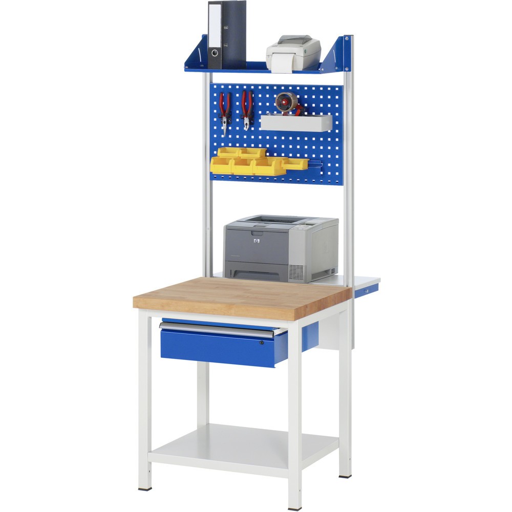 Číslo obrázku produktu 7: Pracovní stůl RAU řada 8000, VxŠxH 840-1040 × 750 × 900 mm, 1 zásuvka, 1 odkládací police hloubka 650 mm