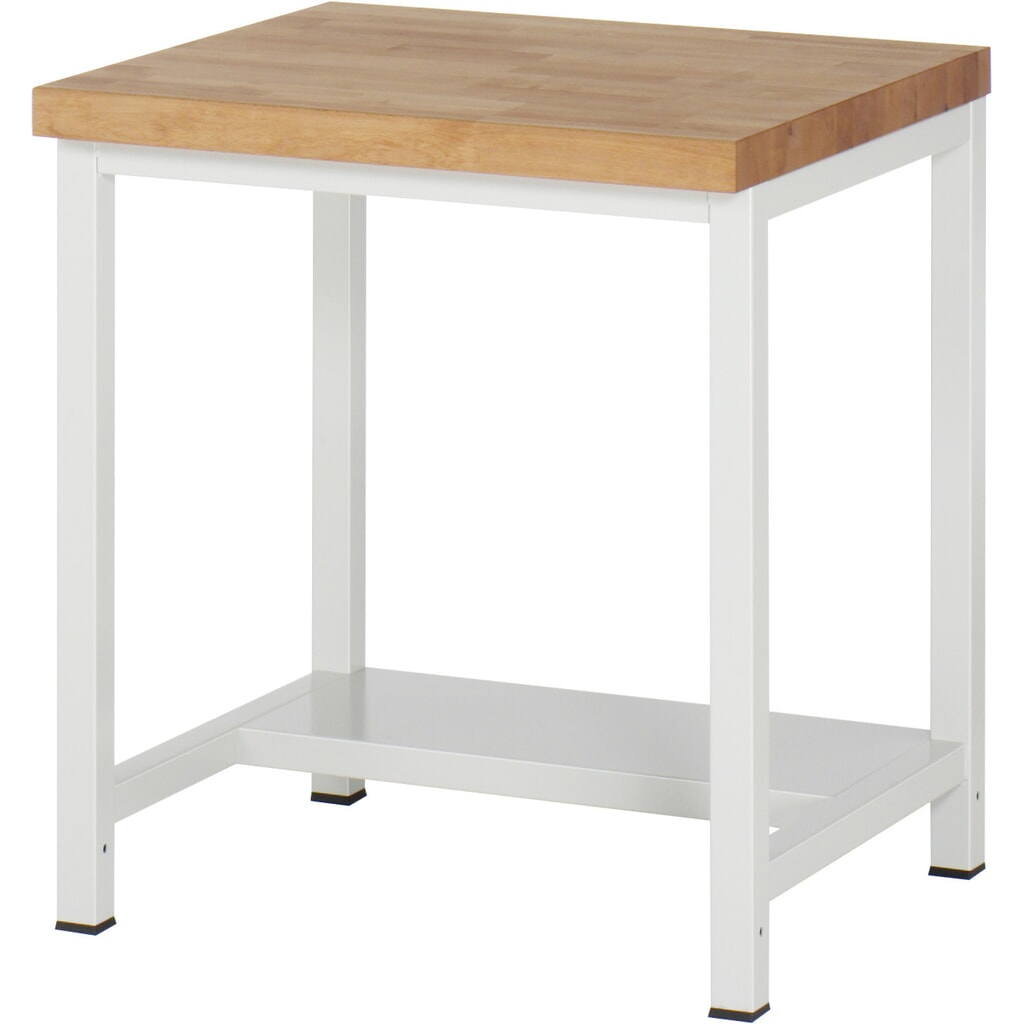 Obrázek produktu: Zátěžový pracovní stůl RAU řady 8000, 1 odkládací police, hloubka 320 mm, VxŠxH 840–1 040 mm x 750 mm x 700 mm