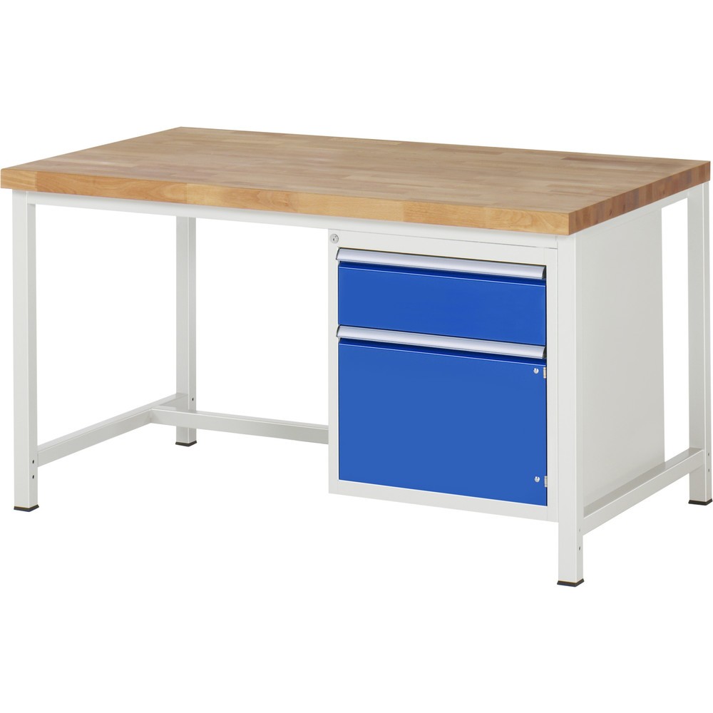 Číslo obrázku produktu 1: Pracovní stůl RAU řada 8000, 1 křídlové dveře, VxŠxH 840-1040 x 1500 x 900 mm, 1 zásuvka, 1 křídlové dveře