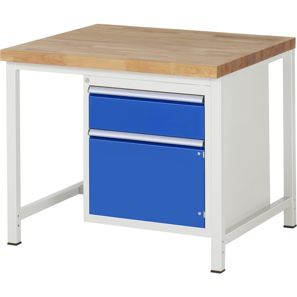 Číslo obrázku produktu 1: Pracovní stůl RAU řada 8000, 1 křídlové dveře, VxŠxH 840-1040 x 1000 x 900 mm, 1 zásuvka, 1 křídlové dveře