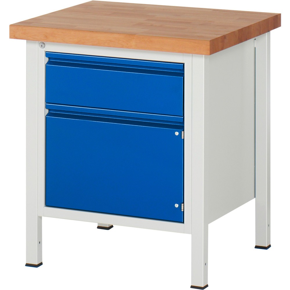 Číslo obrázku produktu 1: Pracovní stůl RAU řada 8000, 1 křídlové dveře, VxŠxH 840-1040 x 750 x 700 mm, 1 zásuvka