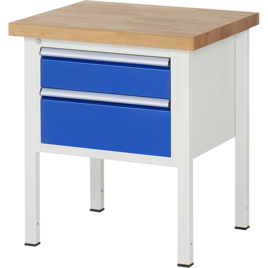 Pracovní stůl RAU řada 8000, VxŠxH 840-1040 x 750 x 700 mm, 2x zásuvka s výsuvem 90 %, 1 x 150, 1 x 210 mm, nosnost zásuvky 100 kg Obrázek produktu: Pracovní stůl RAU řada 8000, VxŠxH 840-1040 x 750 x 700 mm, 2x zásuvka s výsuvem 90 %, 1 x 150, 1 x 210 mm, nosnost zásuvky 100 kg