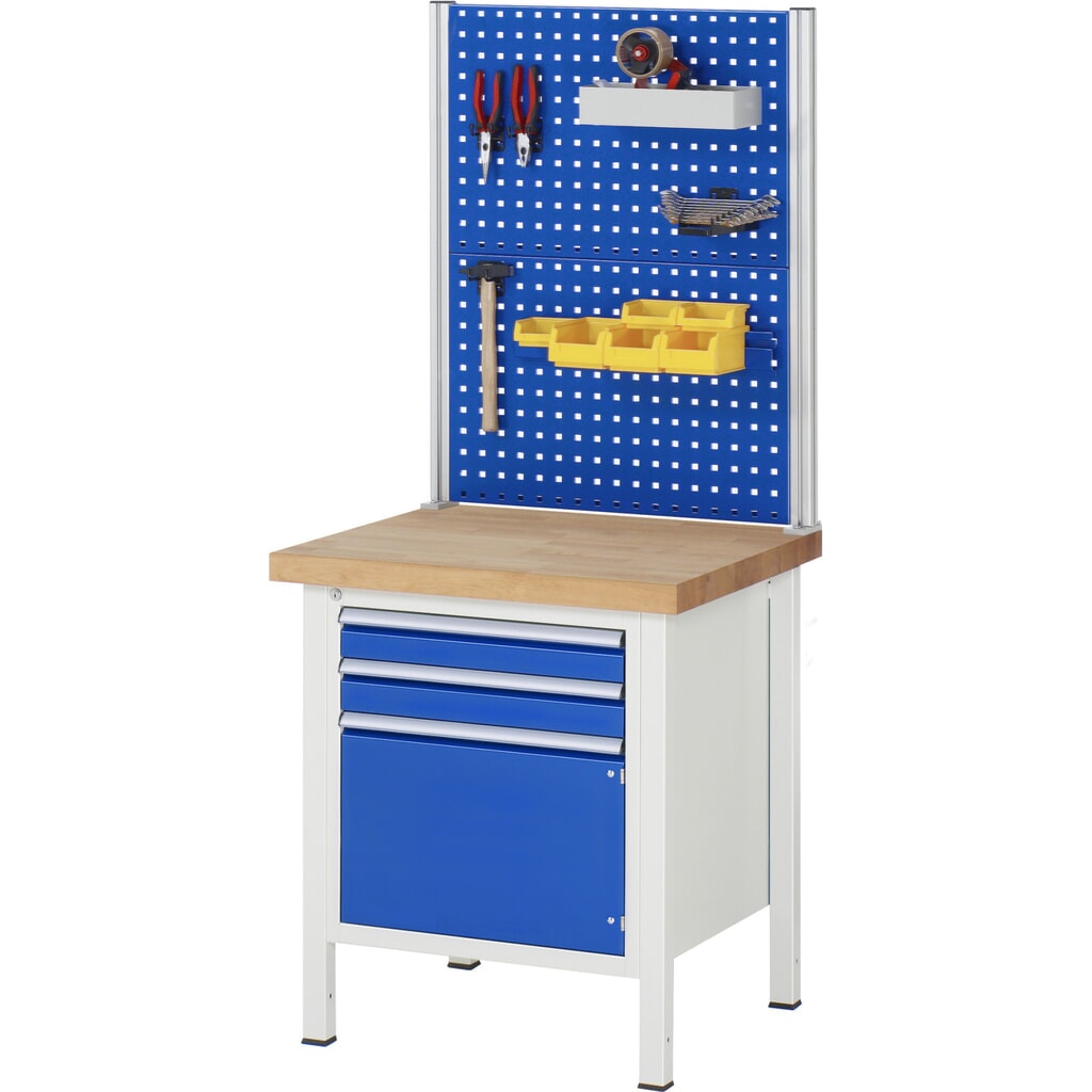Číslo obrázku produktu 8: Pracovní stůl RAU řada 8000, 1 křídlové dveře, VxŠxH 840-1040 x 750 x 700 mm, 1 zásuvka, 1 křídlové dveře