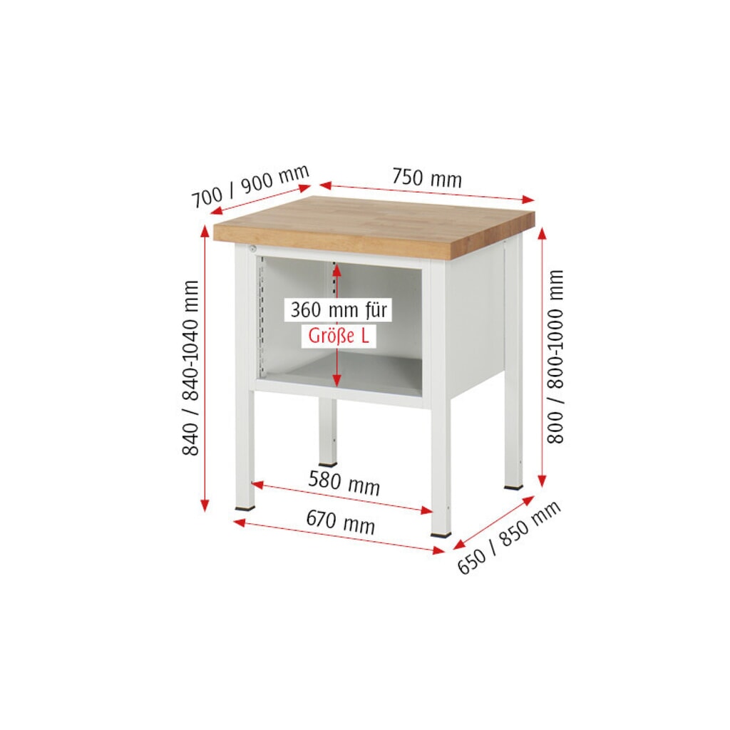 Pracovní stůl RAU řada 8000, VxŠxH 840 x 750 x 900 mm, 3x zásuvka s výsuvem 90 %, 1 x 60, 1 x 120, 1 x 180 mm, nosnost zásuvky 100 kg Číslo obrázku produktu 5: Pracovní stůl RAU řada 8000, VxŠxH 840 x 750 x 900 mm, 3x zásuvka s výsuvem 90 %, 1 x 60, 1 x 120, 1 x 180 mm, nosnost zásuvky 100 kg