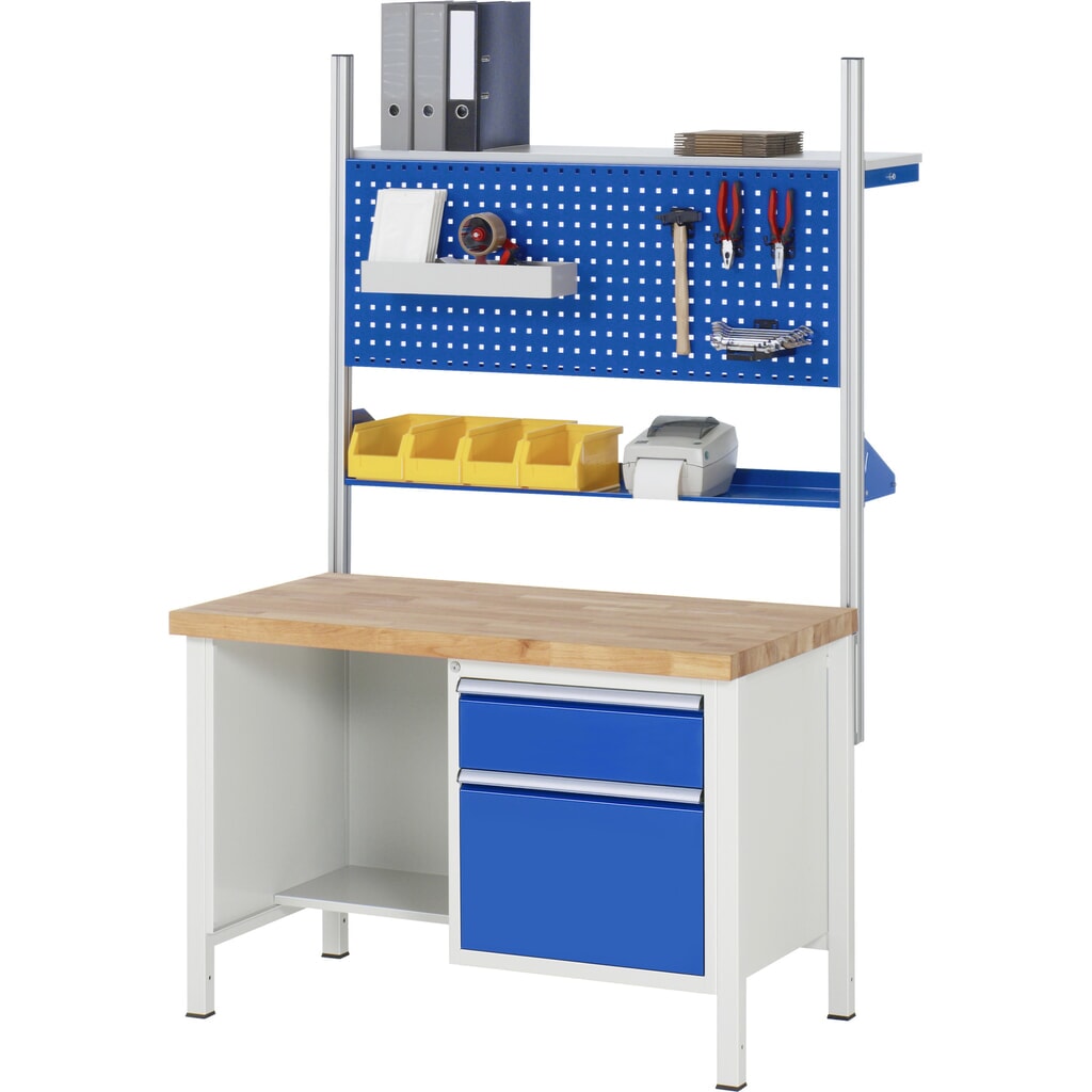 Pracovní stůl RAU řada 8000, 1 dvojitý kontejner, VxŠxH 840 x 1250 x 700 mm, 3 zásuvky Číslo obrázku produktu 5: Pracovní stůl RAU řada 8000, 1 dvojitý kontejner, VxŠxH 840 x 1250 x 700 mm, 3 zásuvky