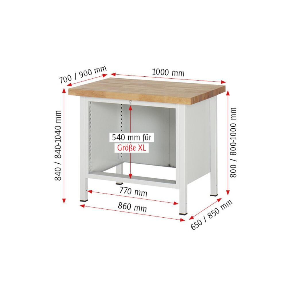 Pracovní stůl RAU řada 8000, VxŠxH 840-1040 x 1000 x 700 mm, 3x zásuvka s výsuvem 100 %, 3 x 180 mm, nosnost zásuvky 75 kg Číslo obrázku produktu 8: Pracovní stůl RAU řada 8000, VxŠxH 840-1040 x 1000 x 700 mm, 3x zásuvka s výsuvem 100 %, 3 x 180 mm, nosnost zásuvky 75 kg