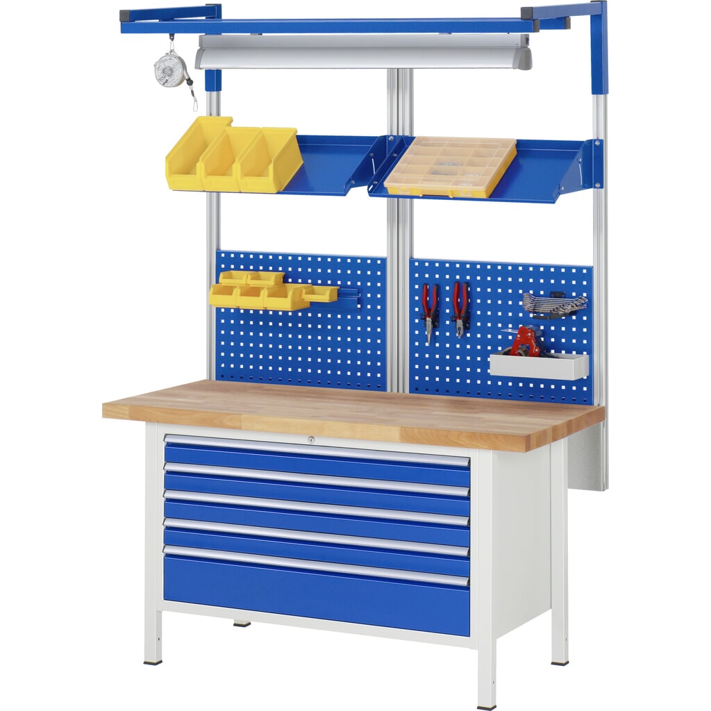 Pracovní stůl RAU řada 8000, VxŠxH 840-1040 x 1500 x 700 mm, 2x zásuvka s výsuvem 90 %, 2 x 180 mm, nosnost zásuvky 50 kg Číslo obrázku produktu 7: Pracovní stůl RAU řada 8000, VxŠxH 840-1040 x 1500 x 700 mm, 2x zásuvka s výsuvem 90 %, 2 x 180 mm, nosnost zásuvky 50 kg