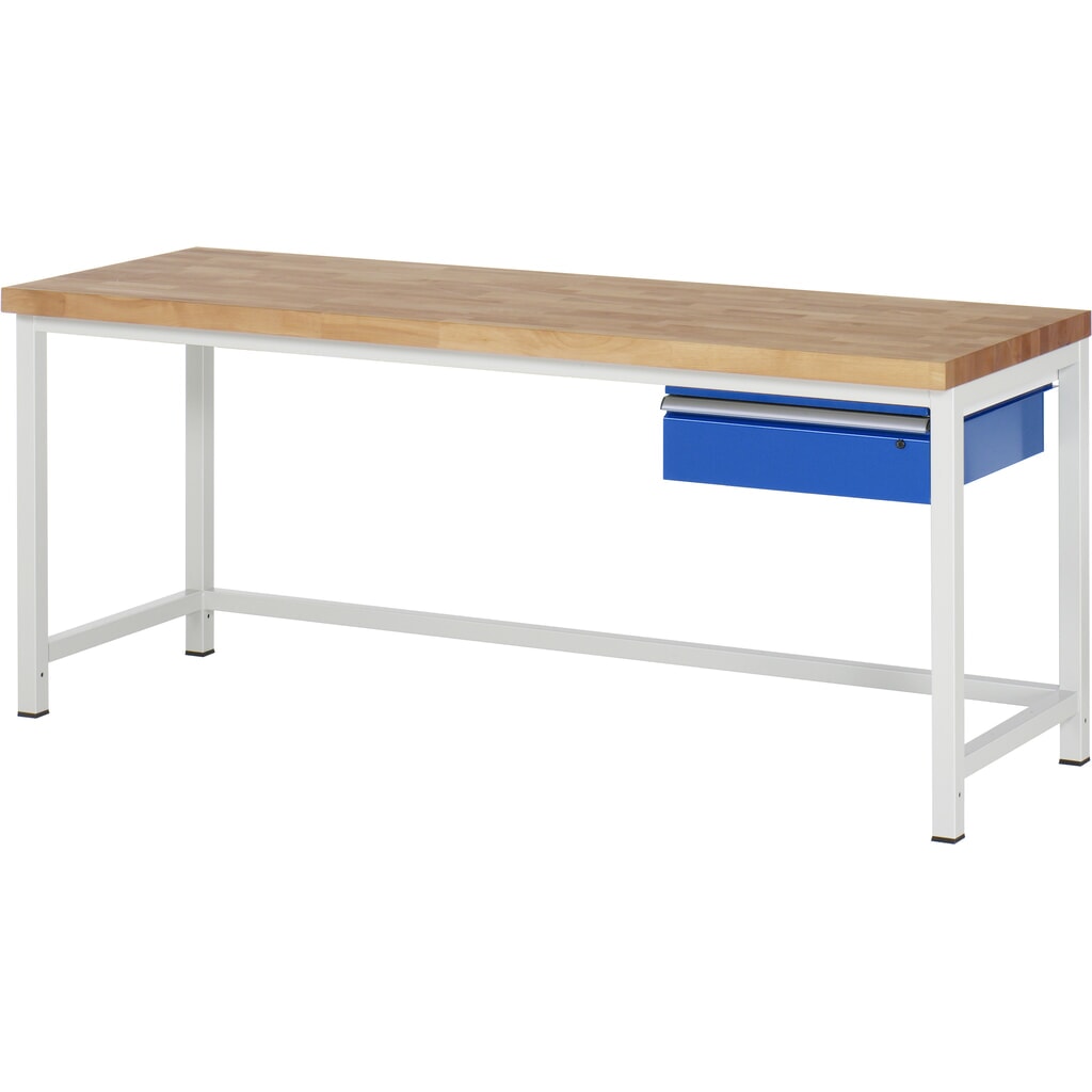 Obrázek produktu: Pracovní stůl RAU řada 8000, V×Š×H 840-1040 × 2000 × 700 mm, 1 zásuvka