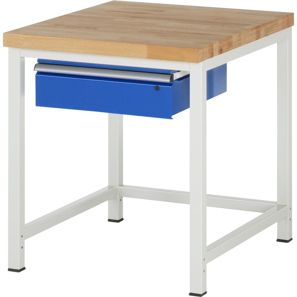 Obrázek produktu: Pracovní stůl RAU řada 8000, V×Š×H 840-1040 × 750 × 900 mm, 1 zásuvka
