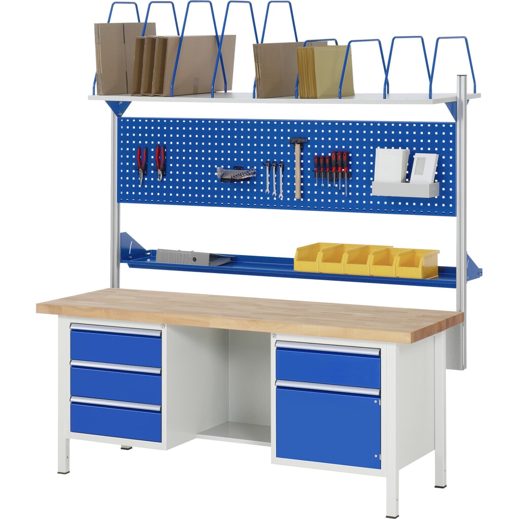 Pracovní stůl RAU řada 8000, 2 kontejnery, 1 křídlové dveře, VxŠxH 840 x 2000 x 700 mm, 2x zásuvka Číslo obrázku produktu 6: Pracovní stůl RAU řada 8000, 2 kontejnery, 1 křídlové dveře, VxŠxH 840 x 2000 x 700 mm, 2x zásuvka