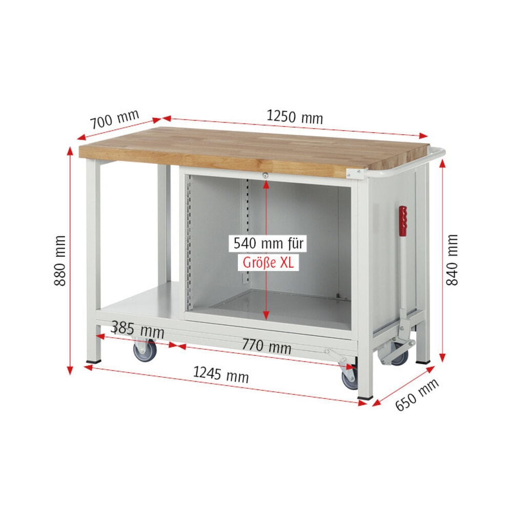 Pracovní stůl RAU řada 8000 se zapuštěným pojezdem, 1 kontejner, 1 odkládací police, VxŠxH 880 x 1250 x 700 mm, 3x zásuvka s výsuvem 100 %, nosnost zásuvky 75 kg Číslo obrázku produktu 9: Pracovní stůl RAU řada 8000 se zapuštěným pojezdem, 1 kontejner, 1 odkládací police, VxŠxH 880 x 1250 x 700 mm, 3x zásuvka s výsuvem 100 %, nosnost zásuvky 75 kg
