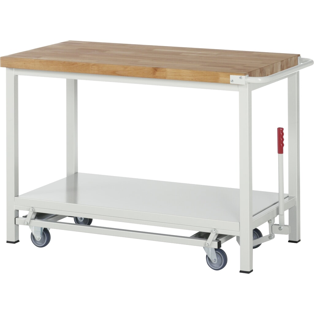 Pracovní stůl RAU řada 8000 se zapuštěným pojezdem, 1 dvojitý kontejner, VxŠxH 880 x 1250 x 700 mm, 4x zásuvka s výsuvem 90 %, 1 police Číslo obrázku produktu 6: Pracovní stůl RAU řada 8000 se zapuštěným pojezdem, 1 dvojitý kontejner, VxŠxH 880 x 1250 x 700 mm, 4x zásuvka s výsuvem 90 %, 1 police