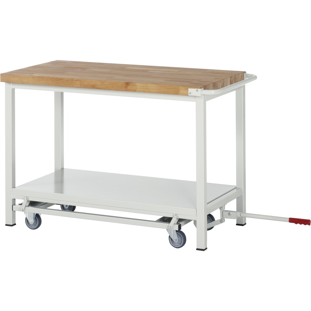 Pracovní stůl RAU řada 8000 se zapuštěným pojezdem, 1 dvojitý kontejner, VxŠxH 880 x 1250 x 700 mm, 4x zásuvka s výsuvem 90 %, 1 police Číslo obrázku produktu 7: Pracovní stůl RAU řada 8000 se zapuštěným pojezdem, 1 dvojitý kontejner, VxŠxH 880 x 1250 x 700 mm, 4x zásuvka s výsuvem 90 %, 1 police