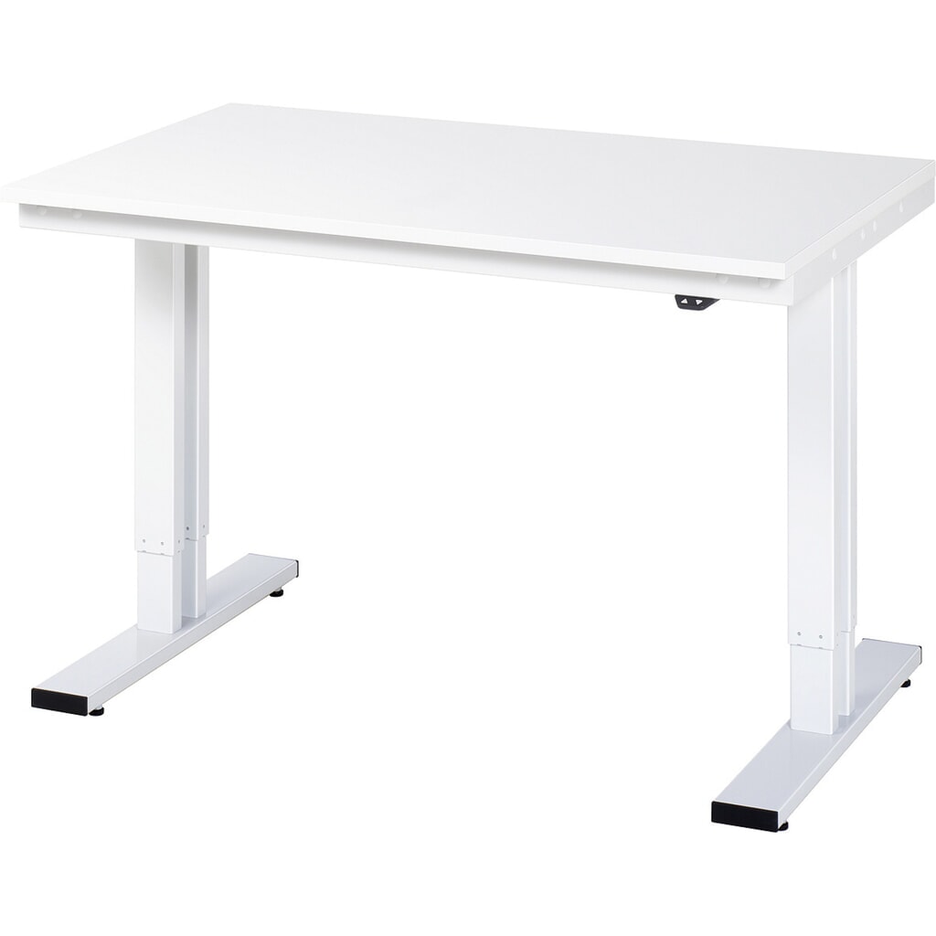 Obrázek produktu: Pracovní stůl RAU s elektrickým nastavením výšky, řada adlatus 300, V×Š×H 720-1120 × 1250 × 800 mm, pracovní deska s povrchovou úpravou z melaminové pryskyřice
