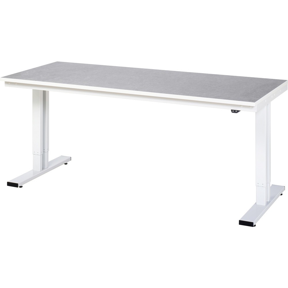 Obrázek produktu: Pracovní stůl RAU s elektrickým nastavením výšky, řada adlatus 300, V×Š×H 720-1120 × 2000 × 800 mm, pracovní deska s povrchem linoleum/Universal