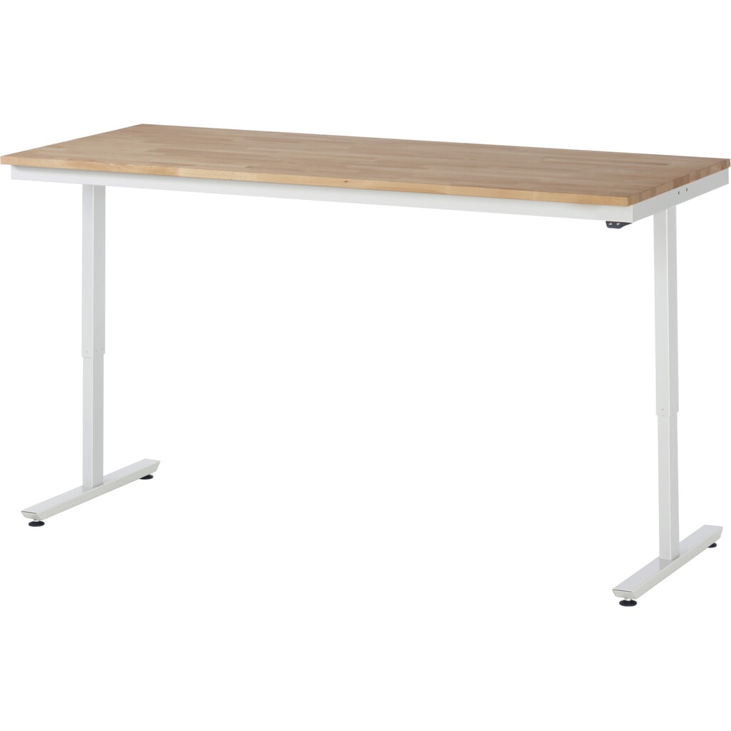 Číslo obrázku produktu 9: Pracovní stůl RAU s elektrickým nastavením výšky, řada adlatus 300, VxŠxH 720-1120 x 1000 x 800 mm, pracovní deska z bukového masivu