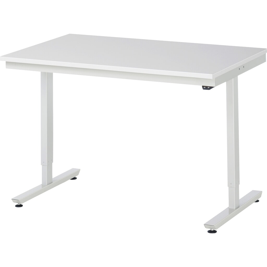Obrázek produktu: Pracovní stůl RAU s elektrickým nastavením výšky, řada adlatus 300, VxŠxH 720-1120 x 1250 x 800 mm, pracovní deska s povrchem melamin EGB