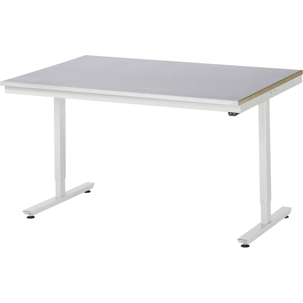 Obrázek produktu: Pracovní stůl RAU s elektrickým nastavením výšky, řada adlatus 300, VxŠxH 720-1120 x 1500 x 1000 mm, pracovní deska s povrchem z ocelového plechu