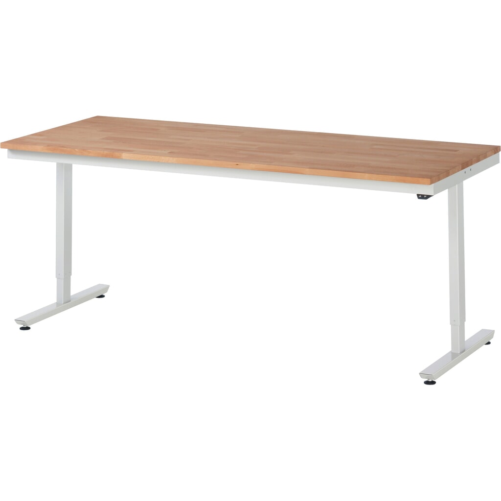 Obrázek produktu: Pracovní stůl RAU s elektrickým nastavením výšky, řada adlatus 300, VxŠxH 720-1120 x 2000 x 800 mm, pracovní deska z bukového masivu