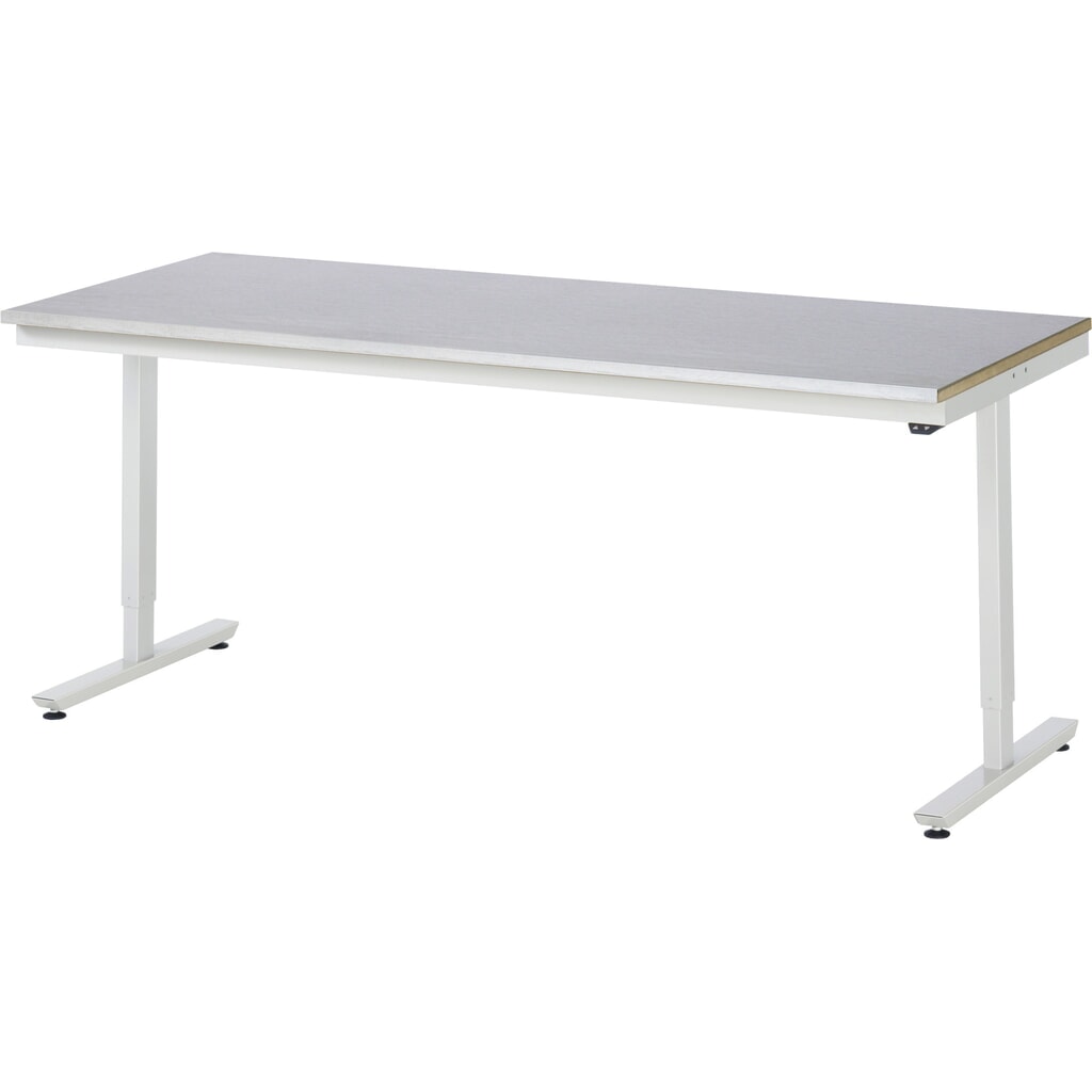 Obrázek produktu: Pracovní stůl RAU s elektrickým nastavením výšky, řada adlatus 300, VxŠxH 720-1120 x 2000 x 800 mm, pracovní deska s povrchem z nerezové oceli