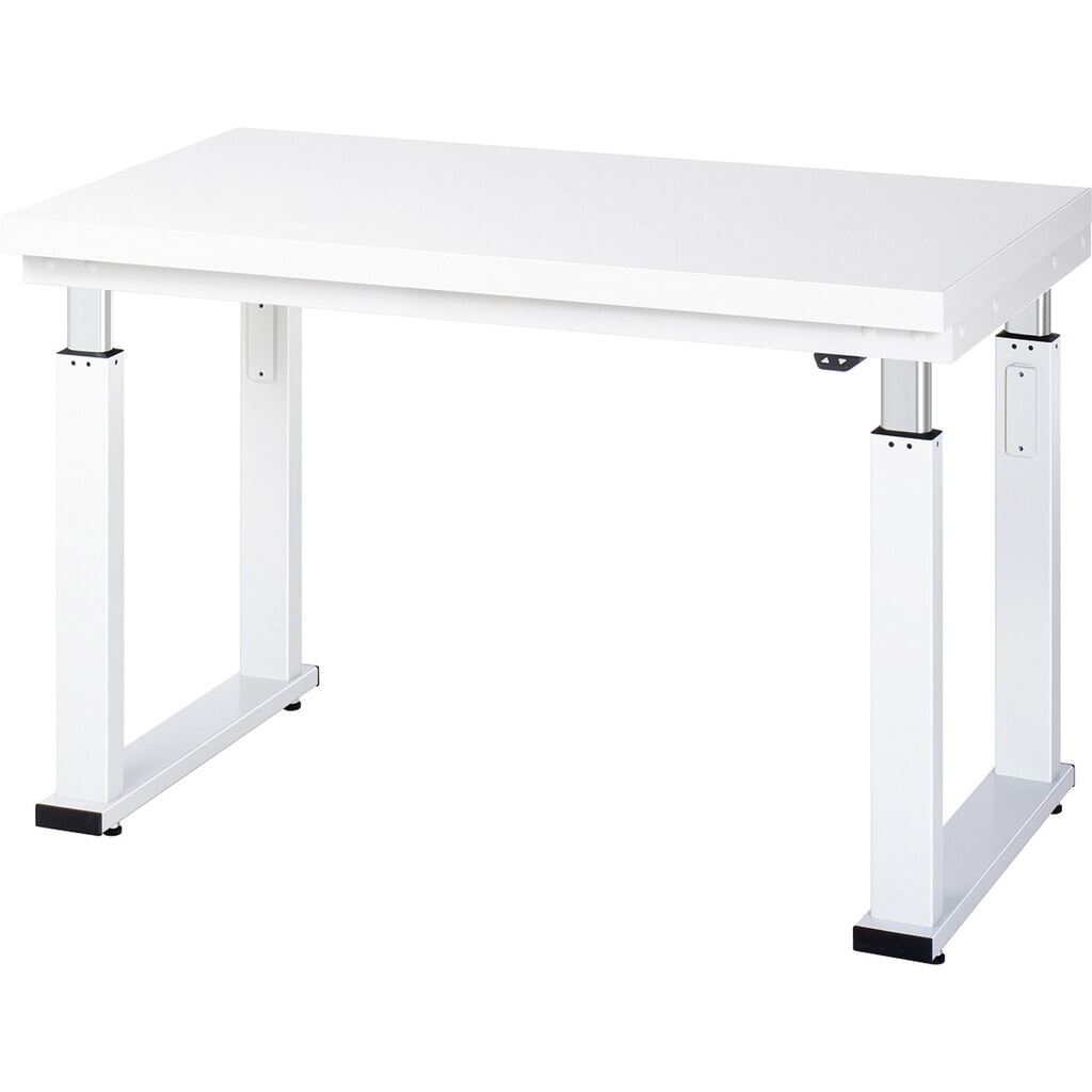 Obrázek produktu: Pracovní stůl RAU s elektrickým nastavením výšky, řada adlatus 600, V×Š×H 740-1140 × 1250 × 700 mm, pracovní deska s obložením z tvrdého laminátu