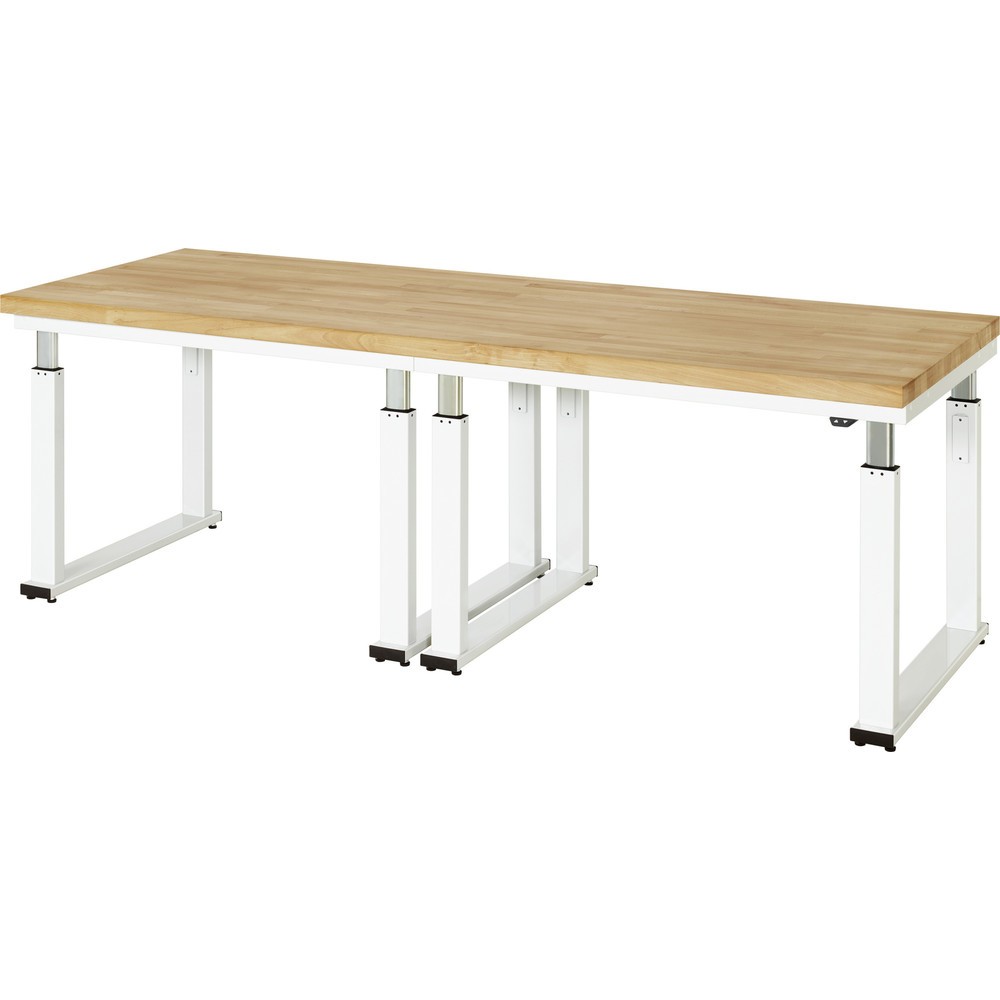 Obrázek produktu: Pracovní stůl RAU s elektrickým nastavením výšky, řada adlatus 600, V×Š×H 740-1140 × 2500 × 900 mm, pracovní deska z bukového masivu