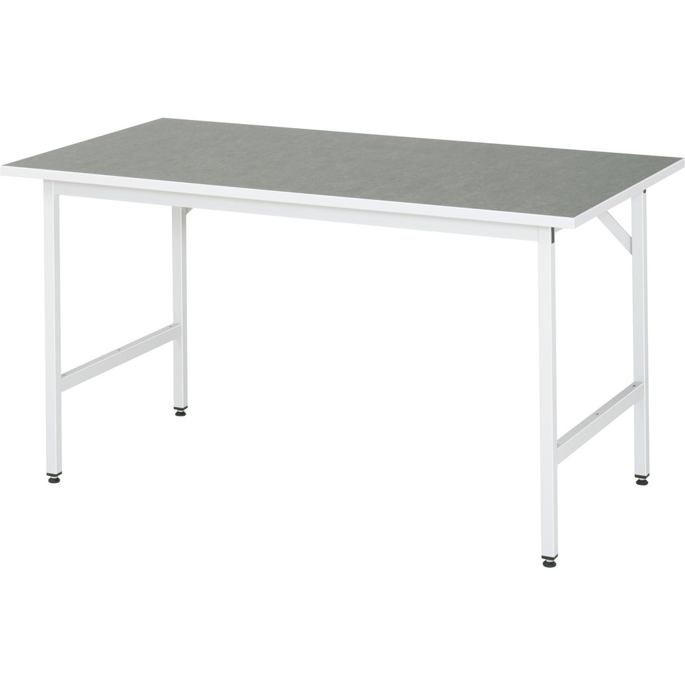 Obrázek produktu: Pracovní stůl RAU ve výškově nastavitelném provedení, řada JERRY, VxŠxH 800-850 x 1 500 x 800 mm, pracovní deska s povrchem Universal/linoleum