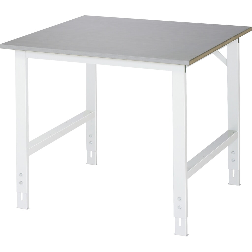 Obrázek produktu: Pracovní stůl RAU ve výškově nastavitelném provedení, řada Tom, V×Š×H 760-1080 × 1000 × 1000 mm, pracovní deska z plechu z nerezové oceli