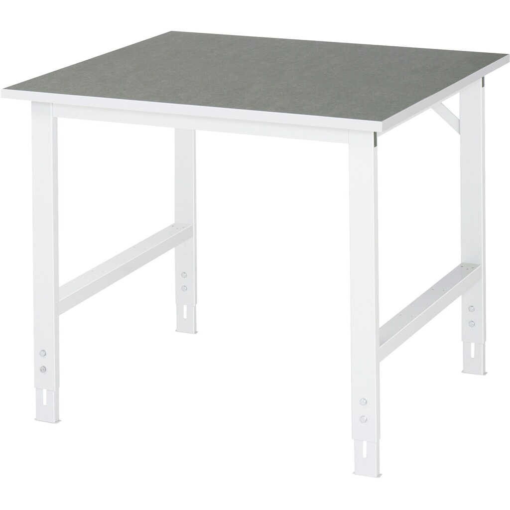 Obrázek produktu: Pracovní stůl RAU ve výškově nastavitelném provedení, řada TOM, V×Š×H 760-1080 × 1000 × 1000 mm, pracovní deska s povrchem linoleum/Universal