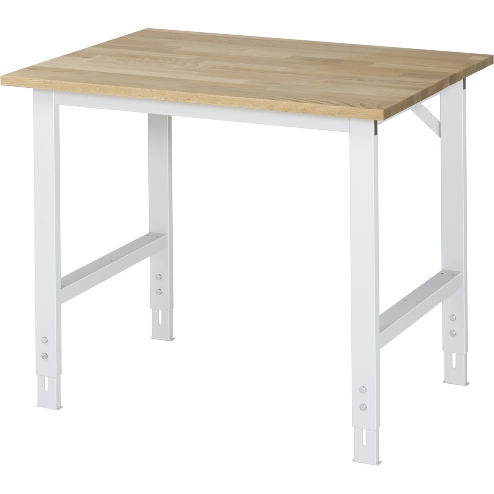 Obrázek produktu: Pracovní stůl RAU ve výškově nastavitelném provedení, řada TOM, V×Š×H 760-1080 × 1000 × 800 mm, pracovní deska masivní buk