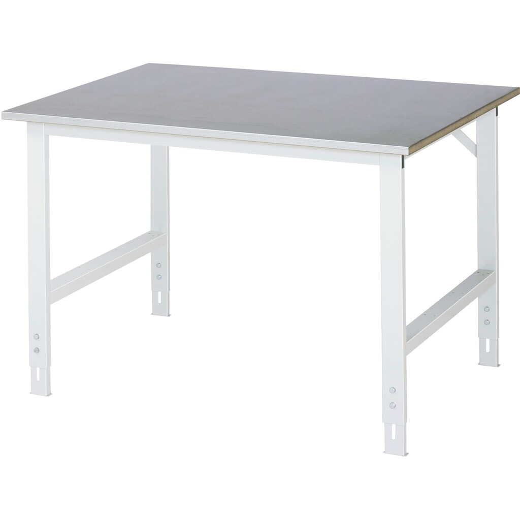 Obrázek produktu: Pracovní stůl RAU ve výškově nastavitelném provedení, řada TOM, V×Š×H 760-1080 × 1250 × 1000 mm, pracovní deska z ocelového plechu