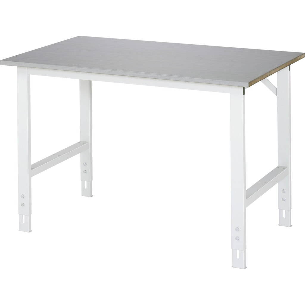 Pracovní stůl RAU ve výškově nastavitelném provedení, řada TOM, V׊×H 760-1080 × 1250 × 800 mm, pracovní deska z plechu z nerezové oceli Obrázek produktu: Pracovní stůl RAU ve výškově nastavitelném provedení, řada TOM, V׊×H 760-1080 × 1250 × 800 mm, pracovní deska z plechu z nerezové oceli