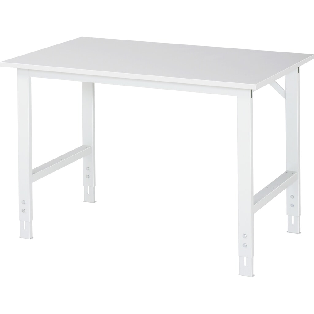 Obrázek produktu: Pracovní stůl RAU ve výškově nastavitelném provedení, řada TOM, V×Š×H 760-1080 × 1250 × 800 mm, pracovní deska s povrchovou úpravou z melaminové pryskyřice v provedení EGB (pro součástky ohrožené elektrostatickým výbojem)