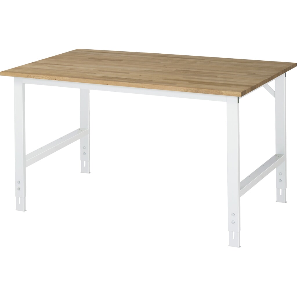 Pracovní stůl RAU ve výškově nastavitelném provedení, řada TOM, V׊×H 760-1080 × 1500 × 1000 mm, pracovní deska masivní buk Obrázek produktu: Pracovní stůl RAU ve výškově nastavitelném provedení, řada TOM, V׊×H 760-1080 × 1500 × 1000 mm, pracovní deska masivní buk