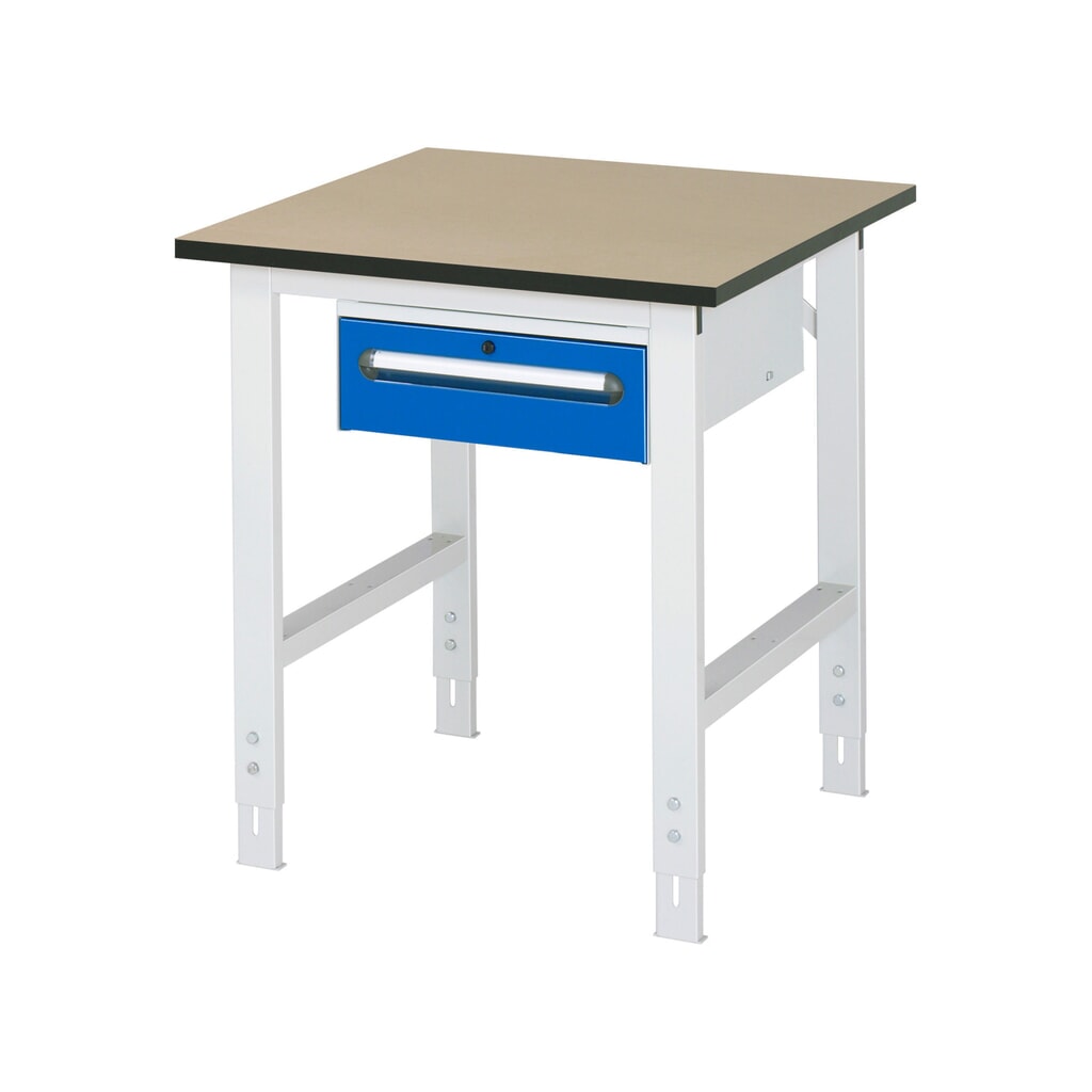 Pracovní stůl RAU ve výškově nastavitelném provedení, řada TOM, VxŠxH 760-1080 x 750 x 800 mm, 1 zásuvka, pracovní deska MDF Obrázek produktu: Pracovní stůl RAU ve výškově nastavitelném provedení, řada TOM, VxŠxH 760-1080 x 750 x 800 mm, 1 zásuvka, pracovní deska MDF