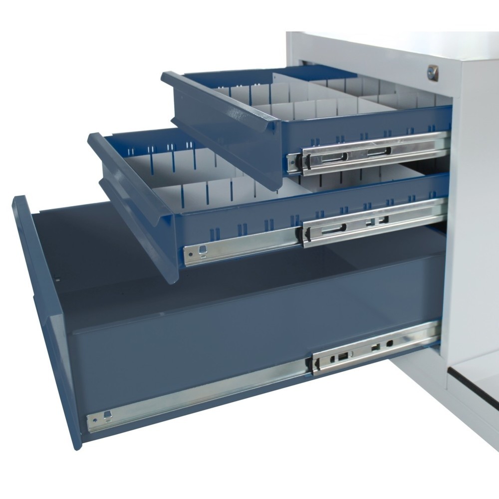 Číslo obrázku produktu 4: Pracovní stůl Steinbock® Cube, 3 zásuvky, nosnost 300 kg, V×Š×H 825 × 1200 × 600 mm, RAL 7035/7016