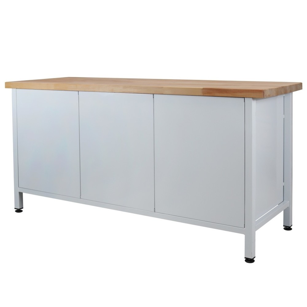 Číslo obrázku produktu 2: Pracovní stůl Steinbock® Extra, 7 zásuvek, 1 regálová přihrádka, nosnost 500 kg, V×Š×H 840 × 1700 × 600 mm, RAL 7035/7016