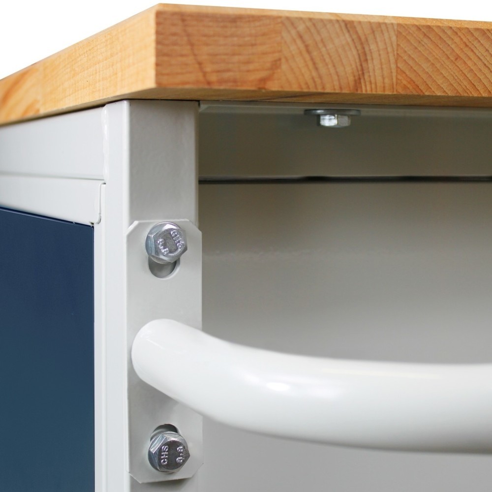 Číslo obrázku produktu 5: Pracovní stůl Steinbock® Motion, pojízdný, se 2 dvířky, nosnost 500 kg, V×Š×H 827 × 1300 × 600 mm, RAL 7035/7016