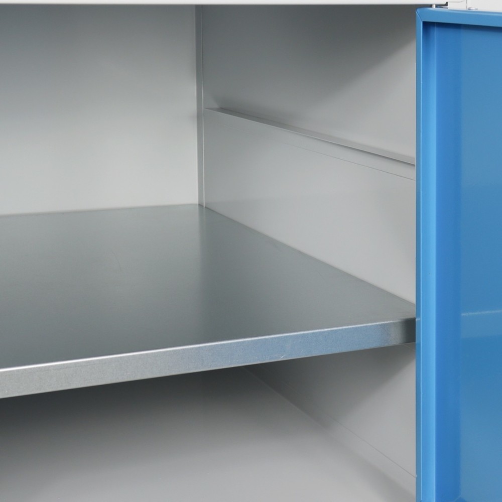 Číslo obrázku produktu 4: Pracovní stůl Steinbock® Premium, 1 odkládací plocha, 2 dvířka, nosnost 300 kg, V×Š×H 840 × 1200 × 600 mm, RAL 7035/5012