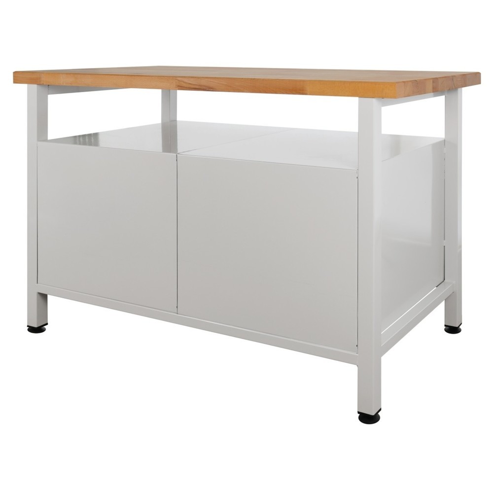 Číslo obrázku produktu 2: Pracovní stůl Steinbock® Premium, 1 odkládací plocha, 2 dvířka, nosnost 300 kg, V×Š×H 840 × 1200 × 600 mm, RAL 7035/7016