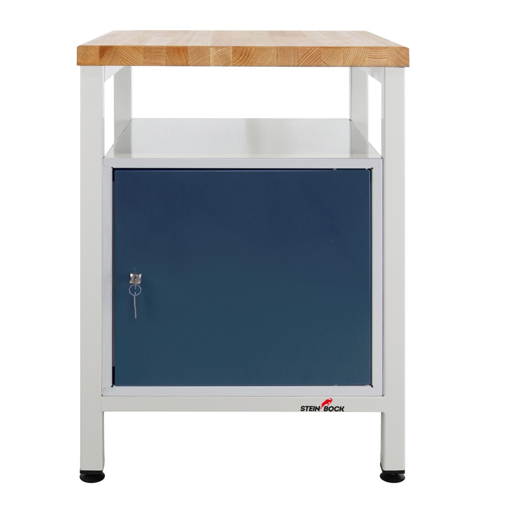 Pracovní stůl Steinbock® Premium, 1 odkládací plocha, 1 dvířka, nosnost 300 kg, V׊×H 840 × 600 × 600 mm, RAL 7035/7016 Obrázek produktu: Pracovní stůl Steinbock® Premium, 1 odkládací plocha, 1 dvířka, nosnost 300 kg, V׊×H 840 × 600 × 600 mm, RAL 7035/7016