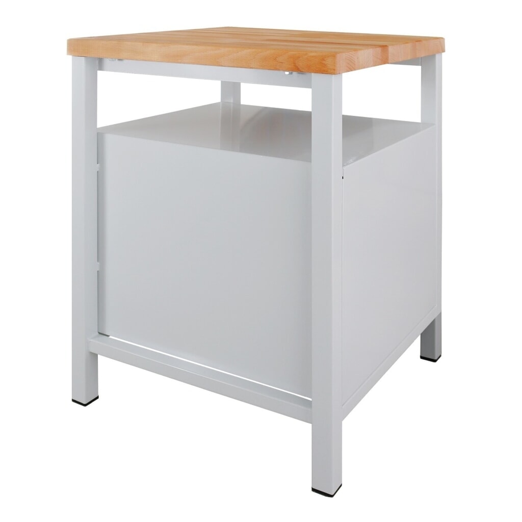 Číslo obrázku produktu 2: Pracovní stůl Steinbock® Premium, 1 odkládací plocha, 1 dvířka, nosnost 300 kg, V×Š×H 840 × 600 × 600 mm, RAL 7035/7016