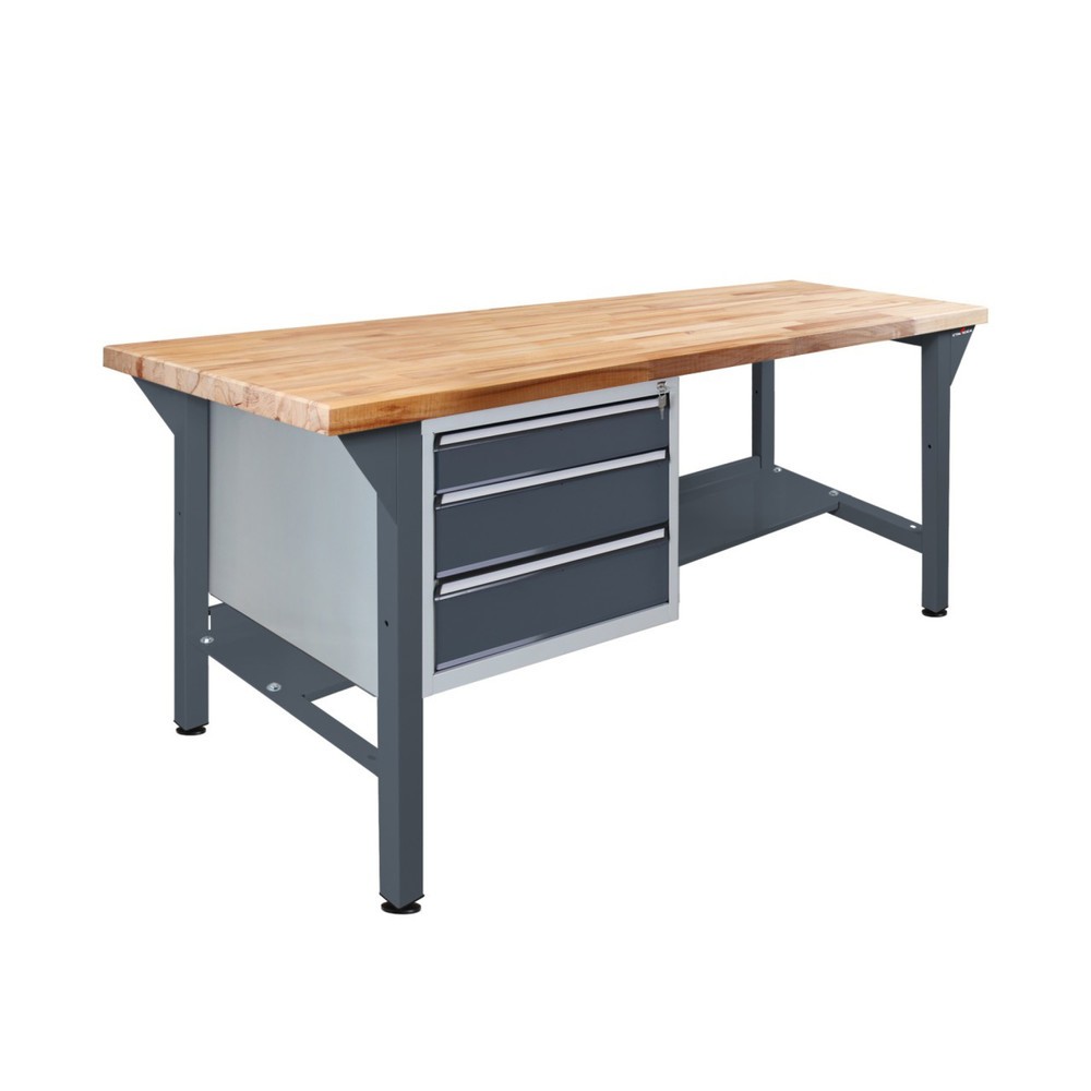 Číslo obrázku produktu 1: Pracovní stůl Steinbock® Pro, 3 zásuvky, 1 odkládací plocha, nosnost 500 kg, V×Š×H 850 × 2000 × 750 mm, RAL 7016