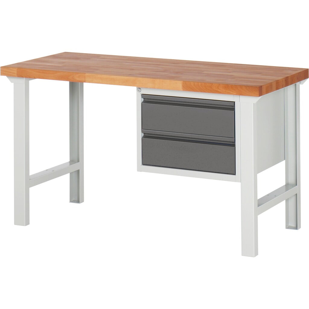 Pracovní stůl Steinbock® se 2 zásuvkami, V׊×H 840 × 1500 × 700 mm, RAL 7035/7016 Obrázek produktu: Pracovní stůl Steinbock® se 2 zásuvkami, V׊×H 840 × 1500 × 700 mm, RAL 7035/7016