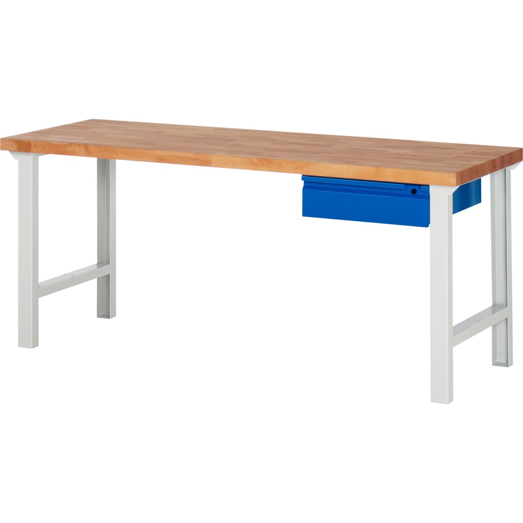 Obrázek produktu: Pracovní stůl Steinbock® se zásuvkou, V×Š×H 840 × 2000 × 700 mm, RAL 7035/5010
