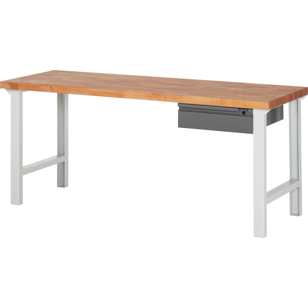 Pracovní stůl Steinbock® se zásuvkou, V׊×H 840 × 2000 × 700 mm, RAL 7035/7016 Obrázek produktu: Pracovní stůl Steinbock® se zásuvkou, V׊×H 840 × 2000 × 700 mm, RAL 7035/7016