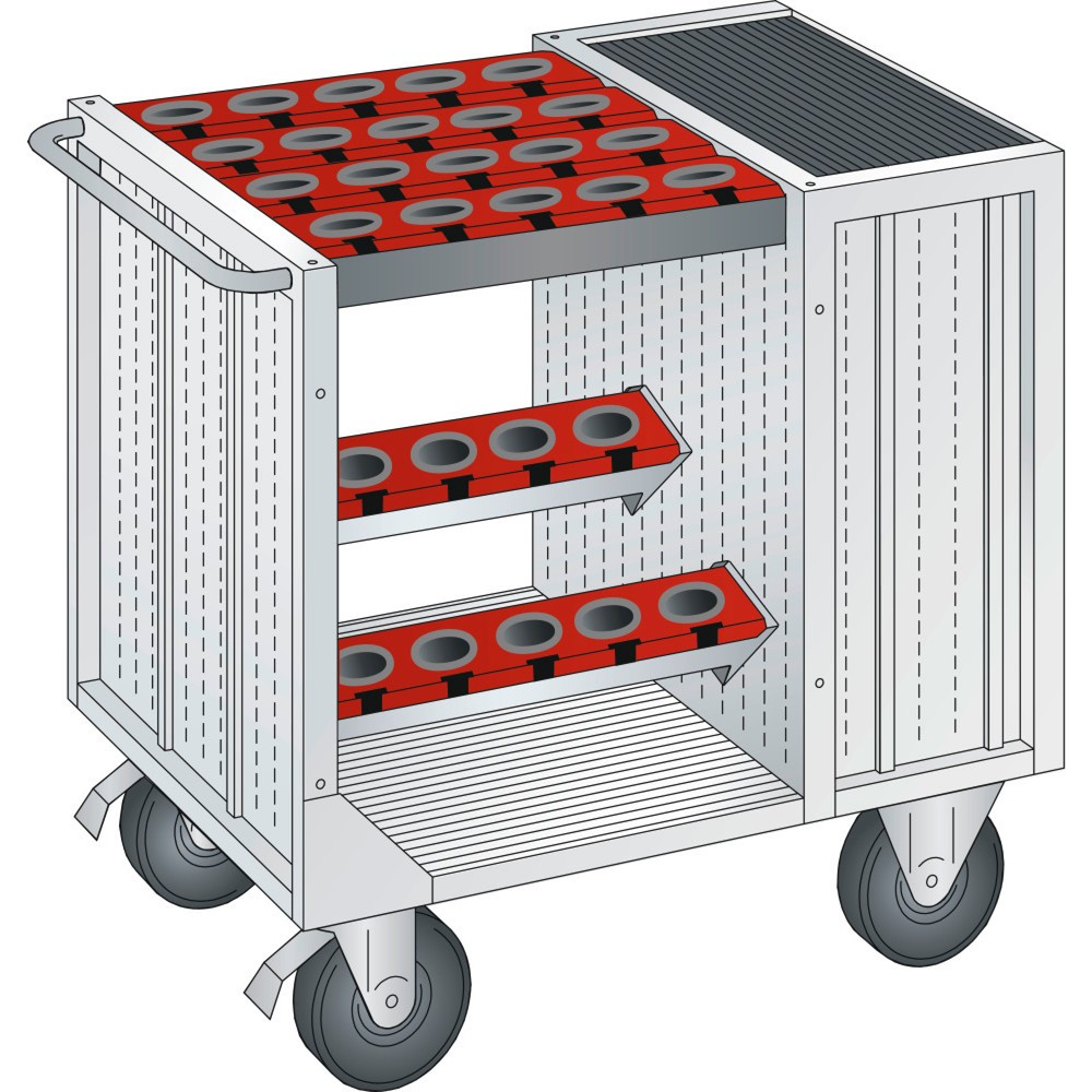 Obrázek produktu: Přepravní vozík LISTA NC 36x36E, (ŠxHxV) 1080x692x975 mm, ISO-SK 50, světle šedá