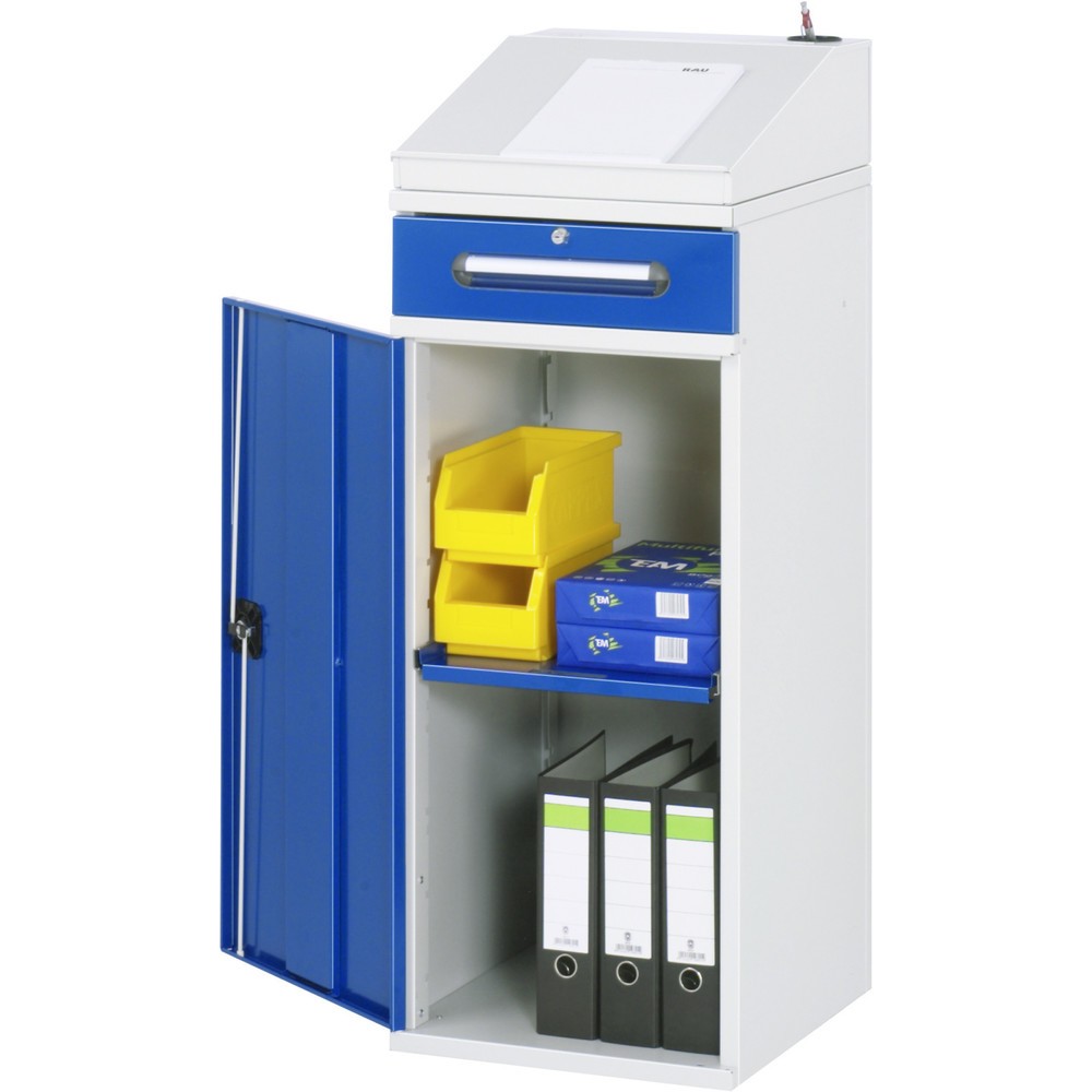 Číslo obrázku produktu 1: Prezentační pult RAU, VxŠxH 1100-1220 x 450 x 520 mm, zásuvky 1 x 120 mm