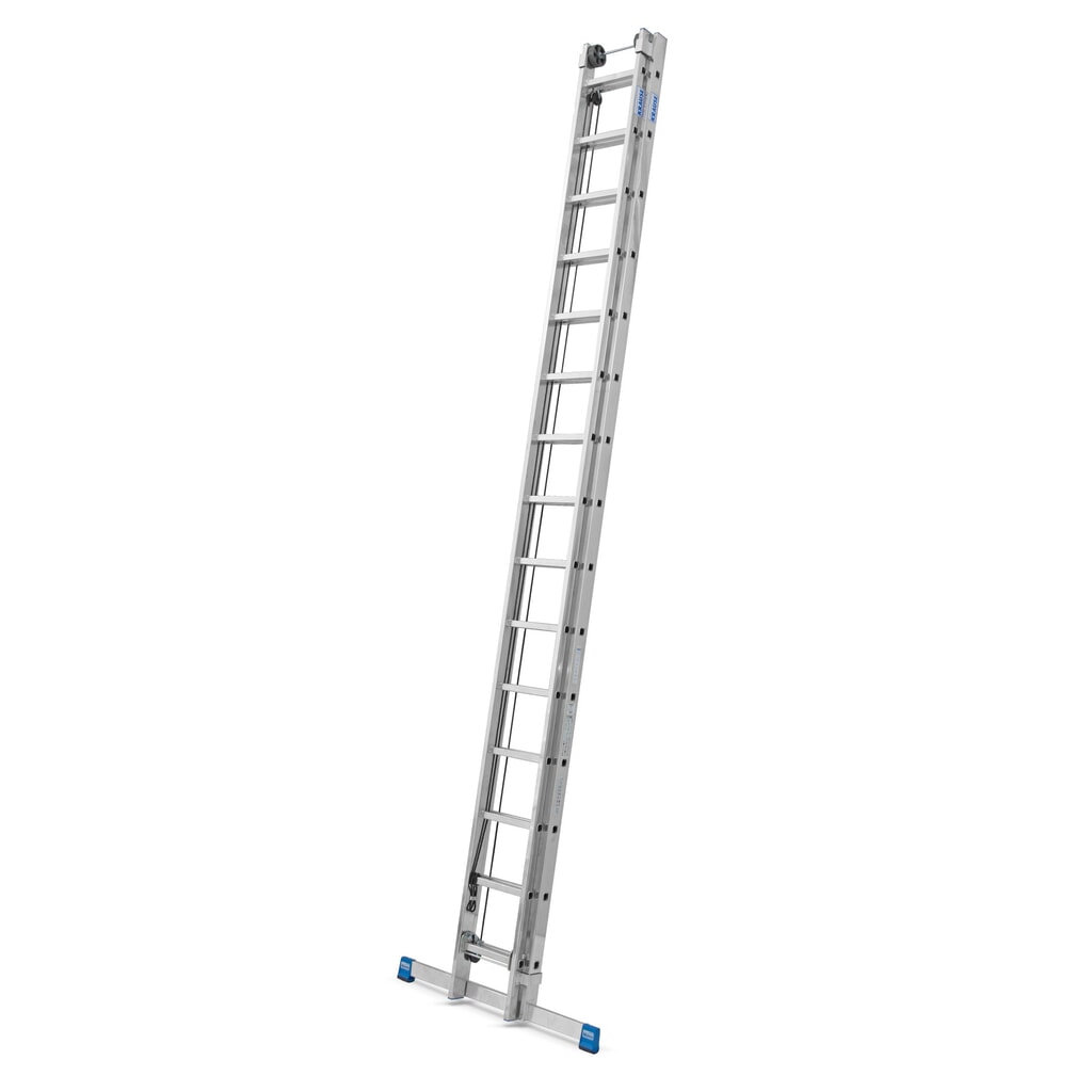 Profesionální opěrný žebřík s lanem KRAUSE®, 2dílný, výška při postavení 6,45 m Obrázek produktu: Profesionální opěrný žebřík s lanem KRAUSE®, 2dílný, výška při postavení 6,45 m